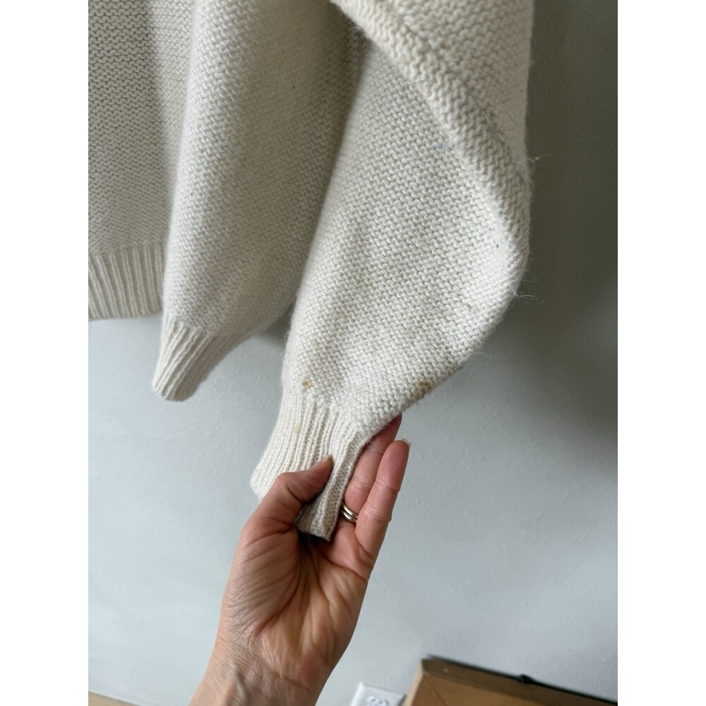 Vtg Snowy Peak N. Zealand 40 10 Cardigan Sweater Merino Mohair Wool Ivory Cream - Picture 6 of 6